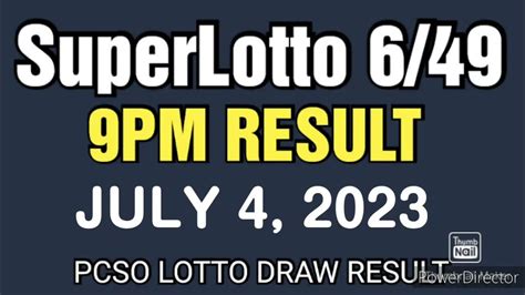 lotto result july 9 2023|Superlotto 6/49 .